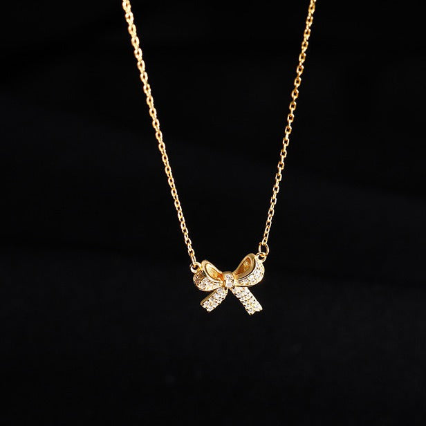 Bow-Knot With Stone Choker Necklace