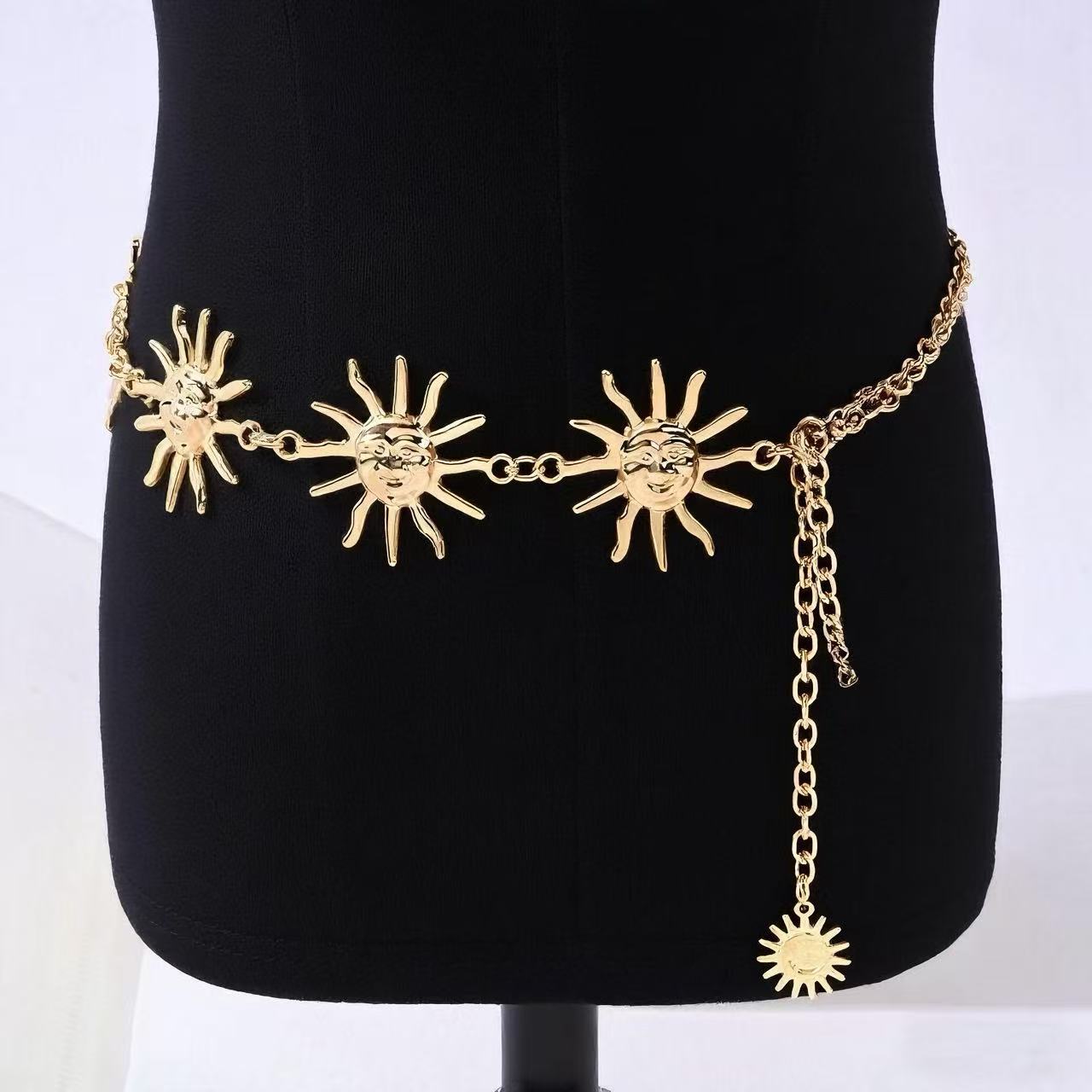 Golden Single Layer Sunflower Waist Chain