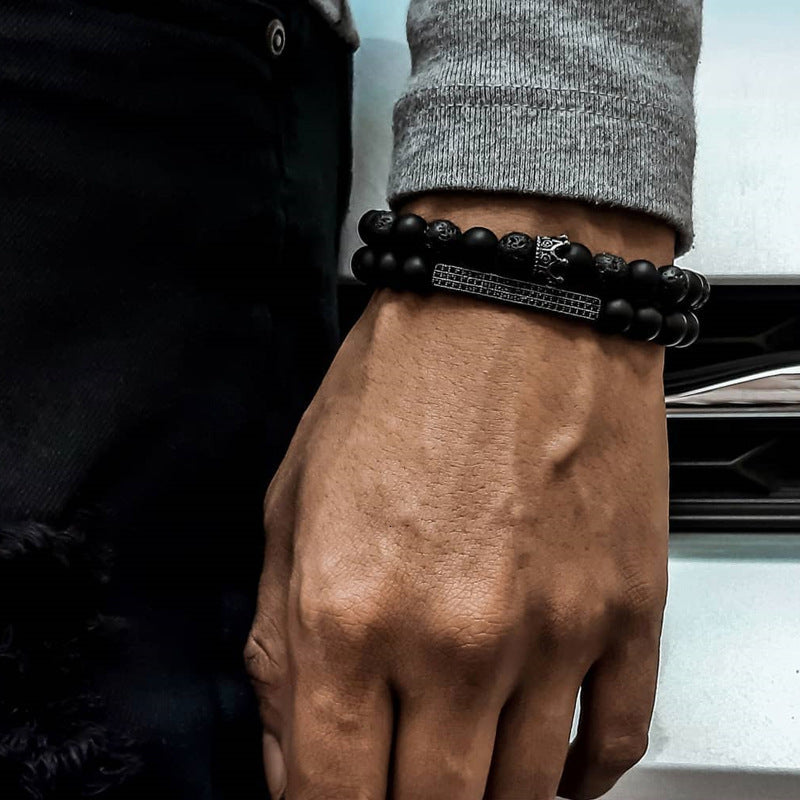 Men's Black Frosted Bracelet