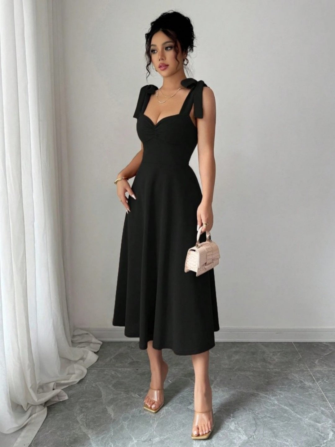 New Elegant Strap Dress Long Gown