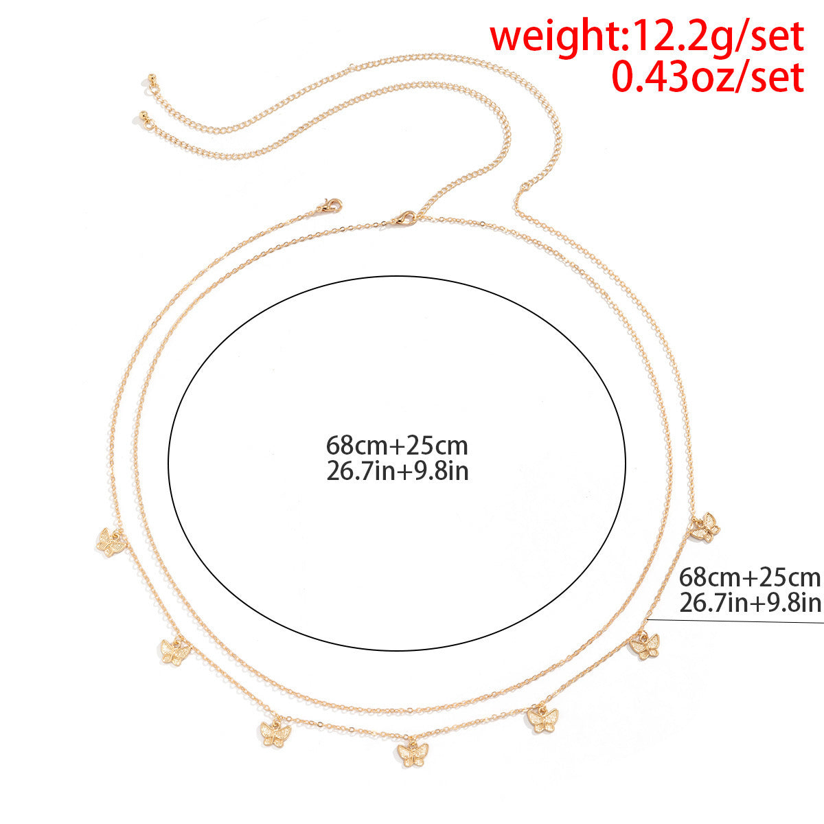 Double-Layer Butterfly Waist Chain