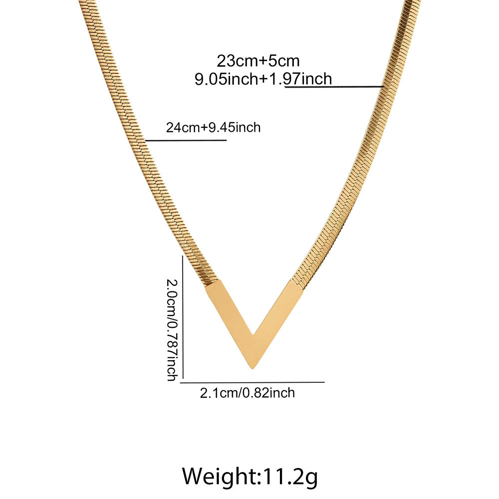 V Shaped 2.O Stainless Steel Necklace