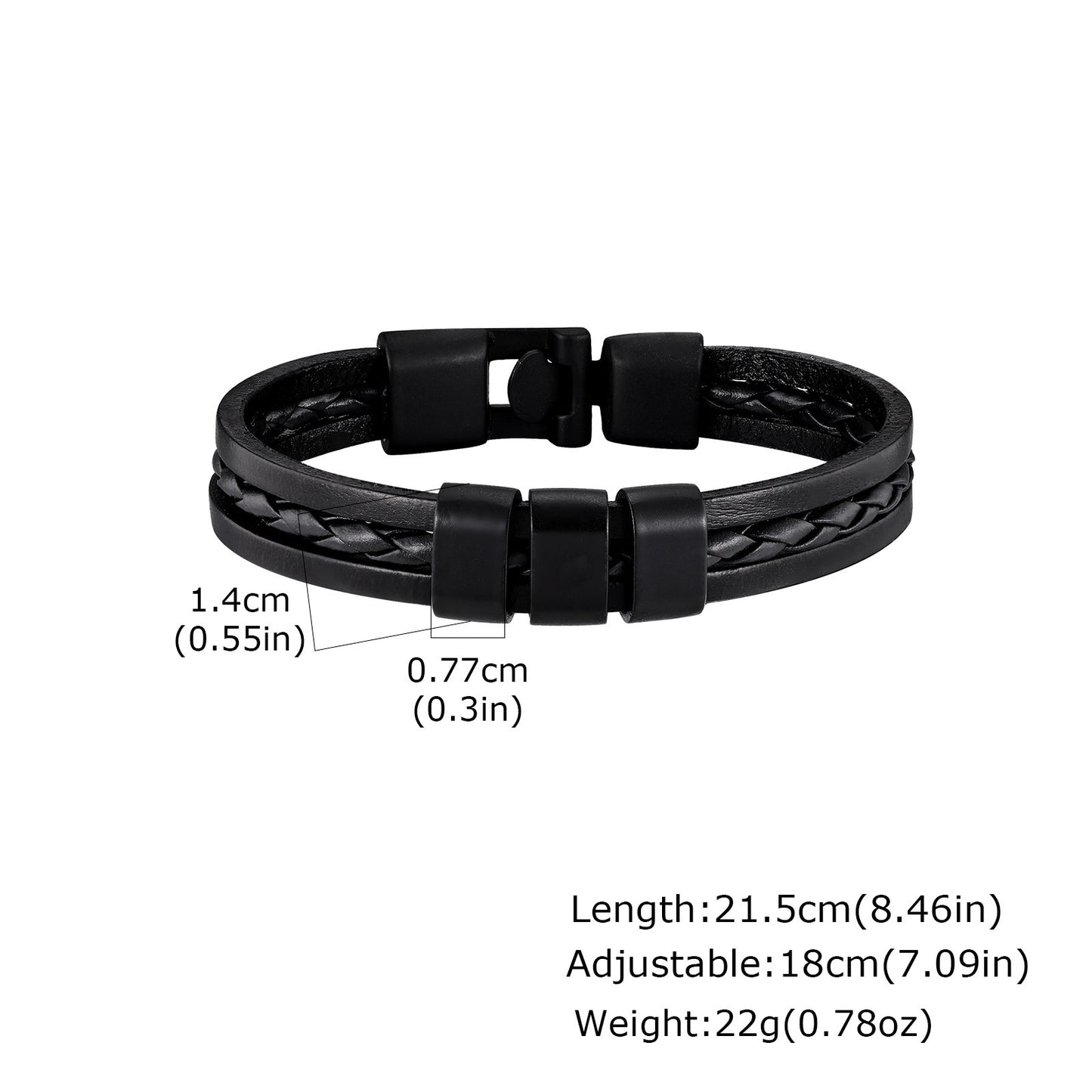 Men's Three-Layer PU Leather Bracelet