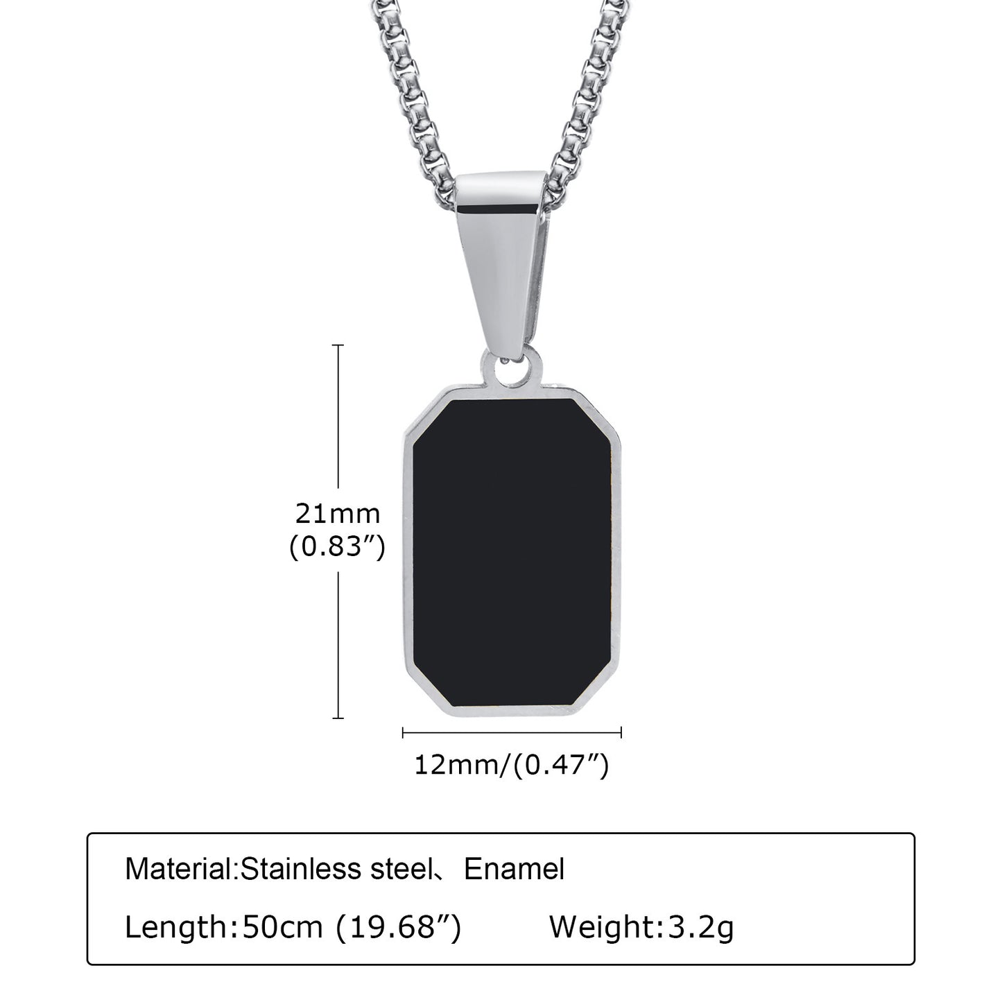 Men's Epoxy Stainless Steel Pendant