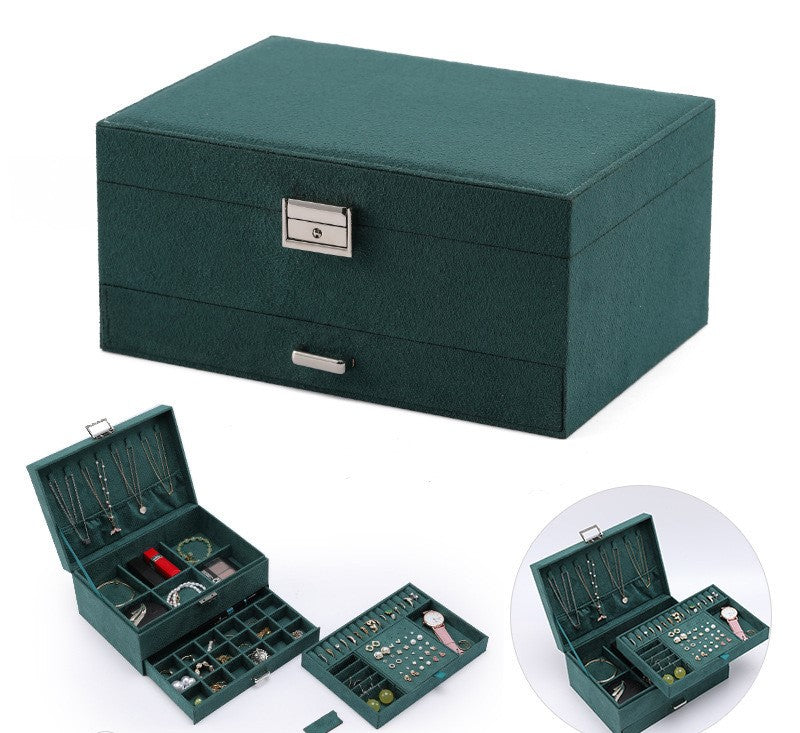 Three-Layer Lockable Jewelry Box