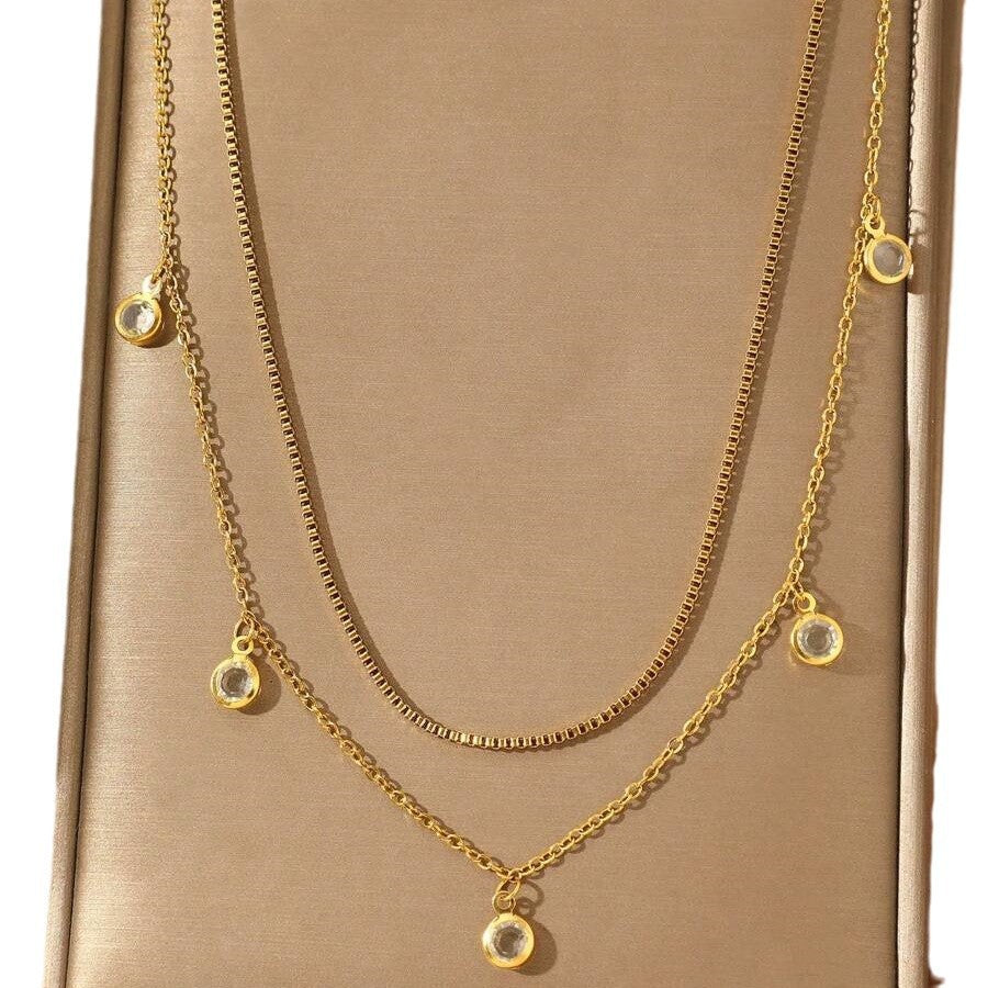Double-Layer Rhinestone Tassel Waist Chain