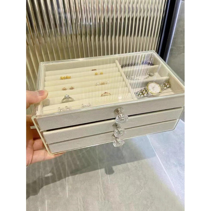 Three Layer Beige Jewelry Box