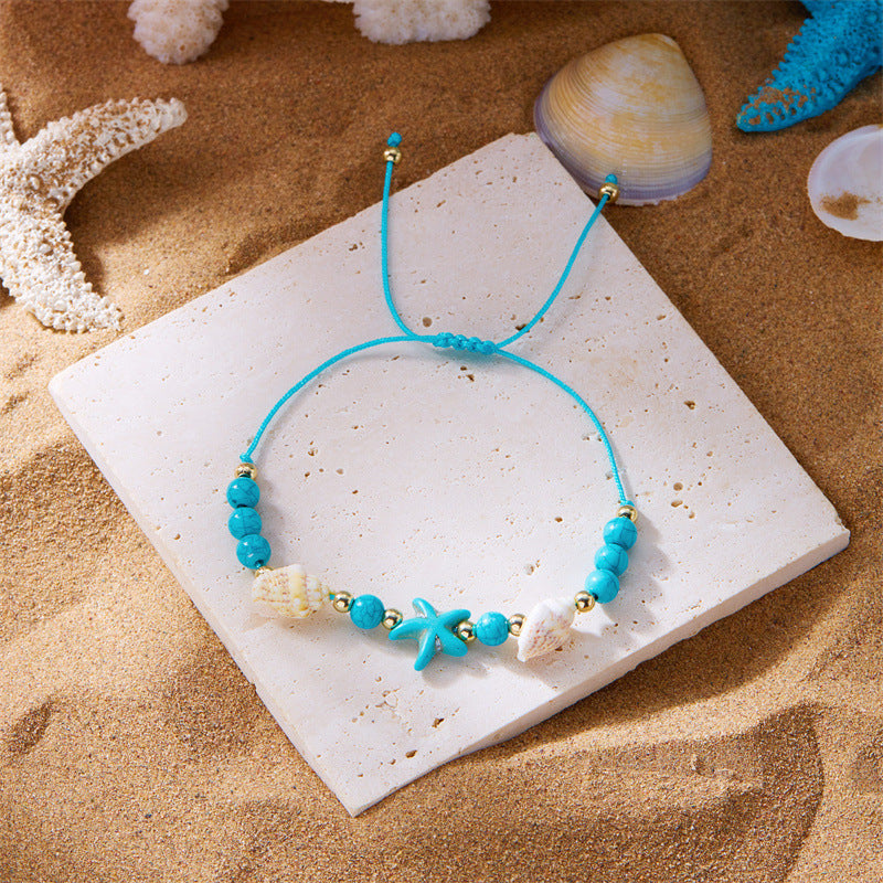 Starfish Shell Conch Beaded Bracelet