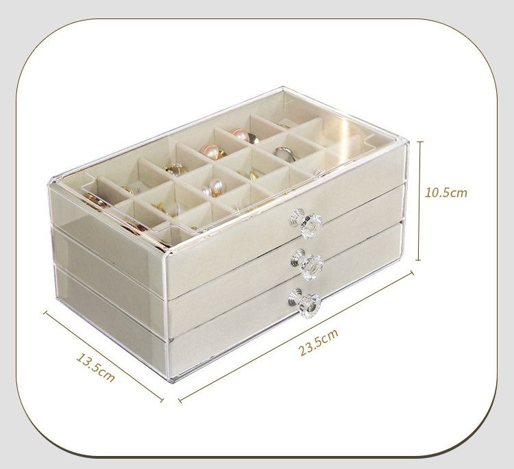 Three-Layer Jewelry Box White