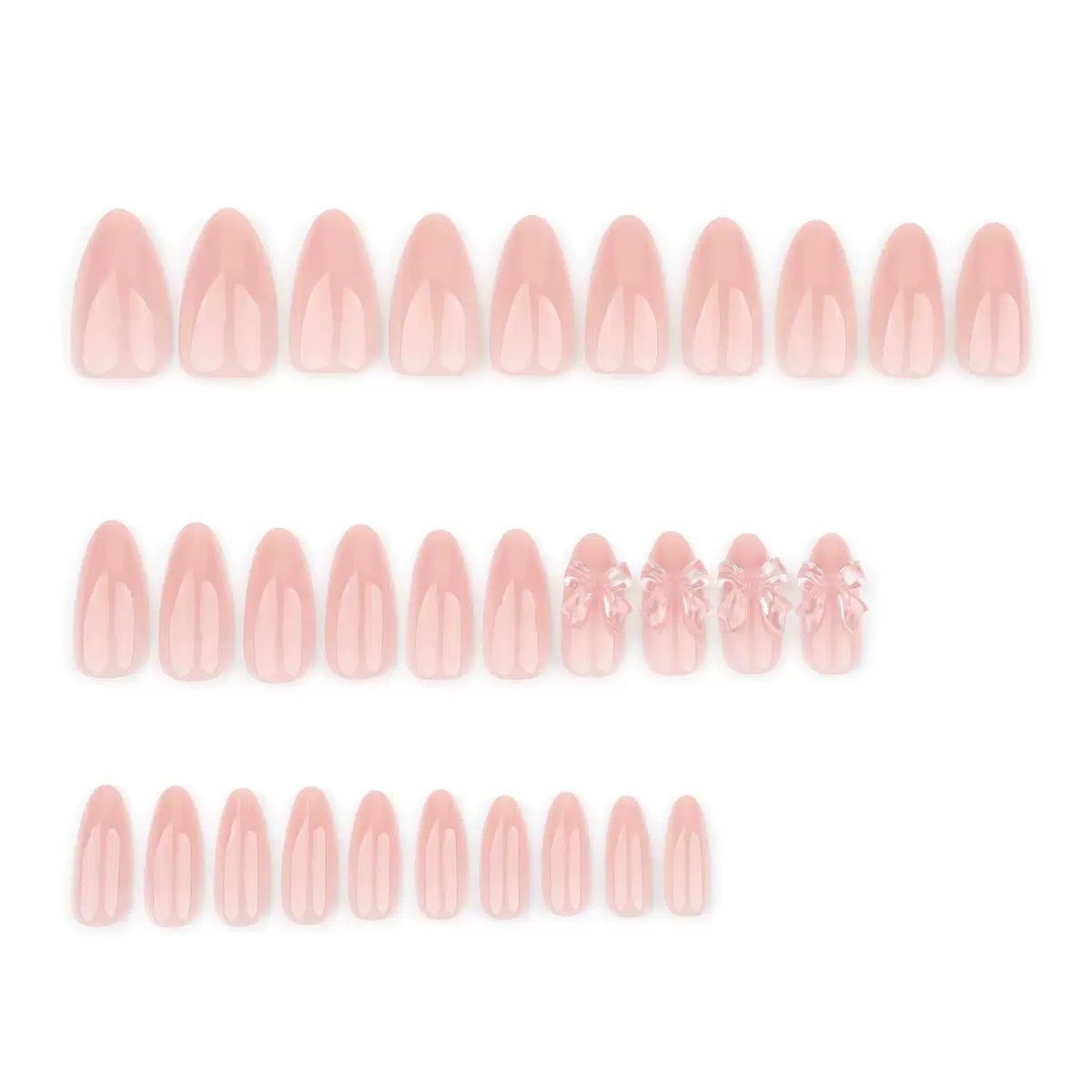 Pink Transparent Bow Nail