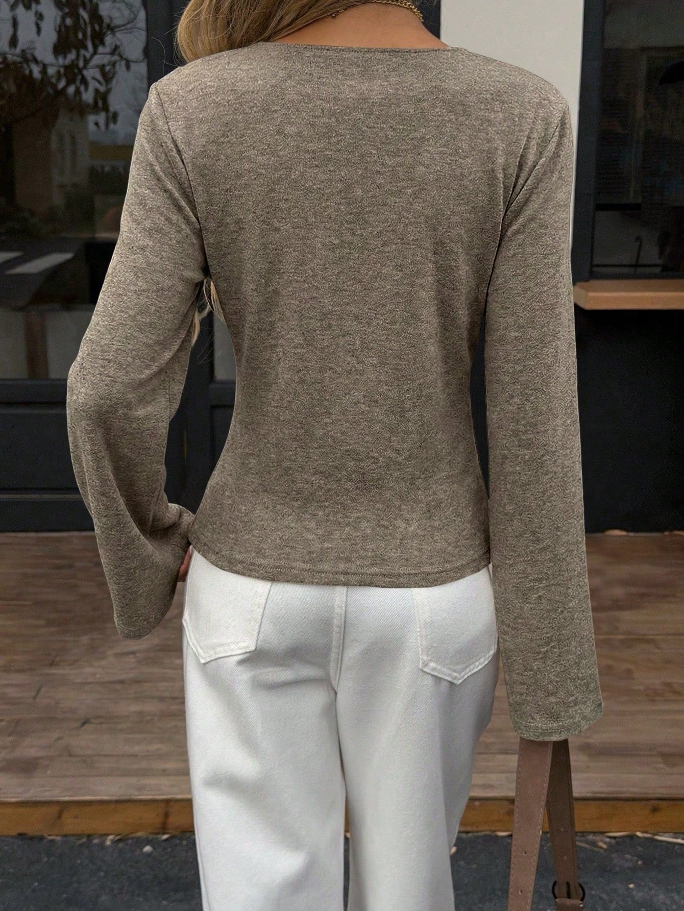 V-Neck Cross-Over Slim-Fit Top