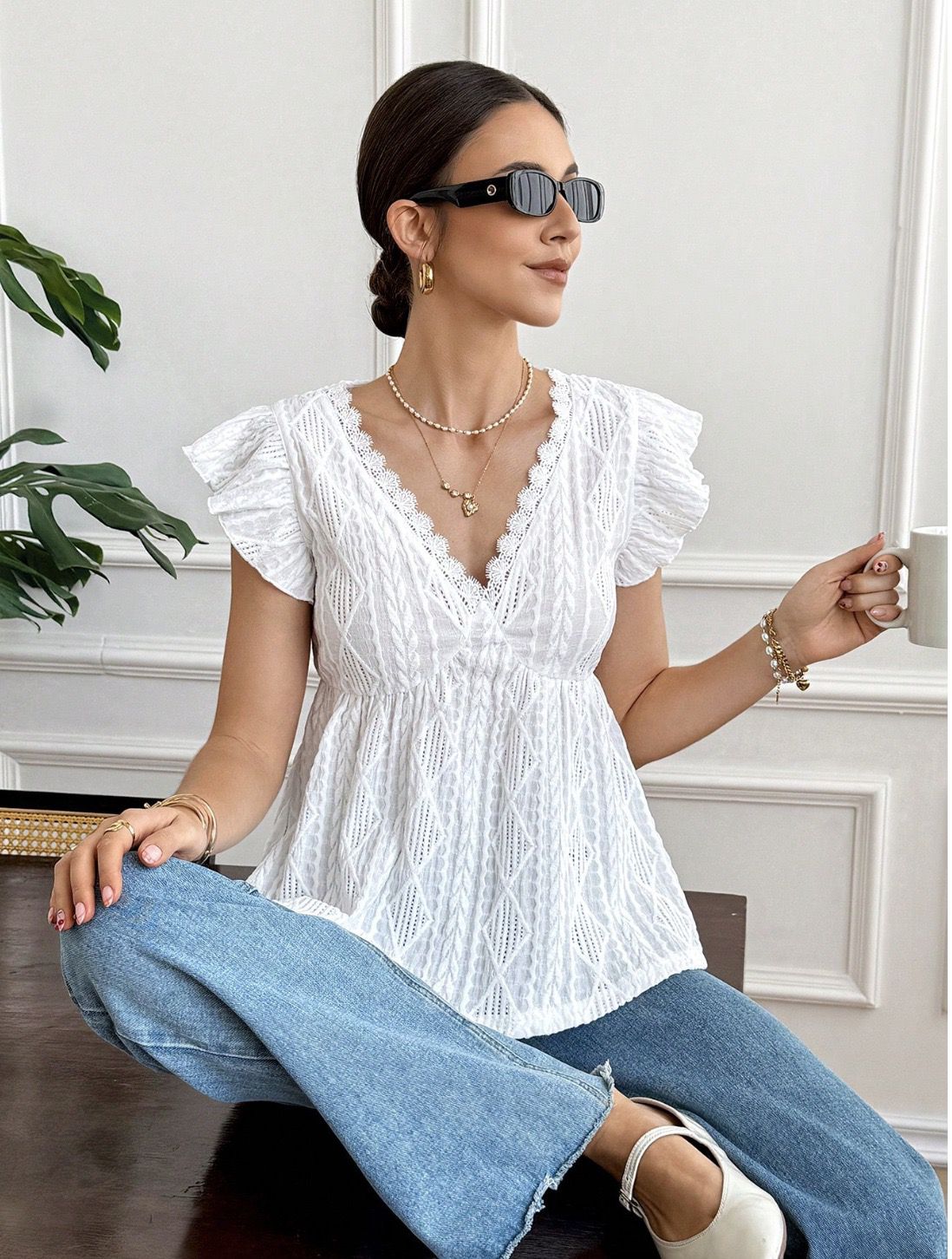 V neck top
