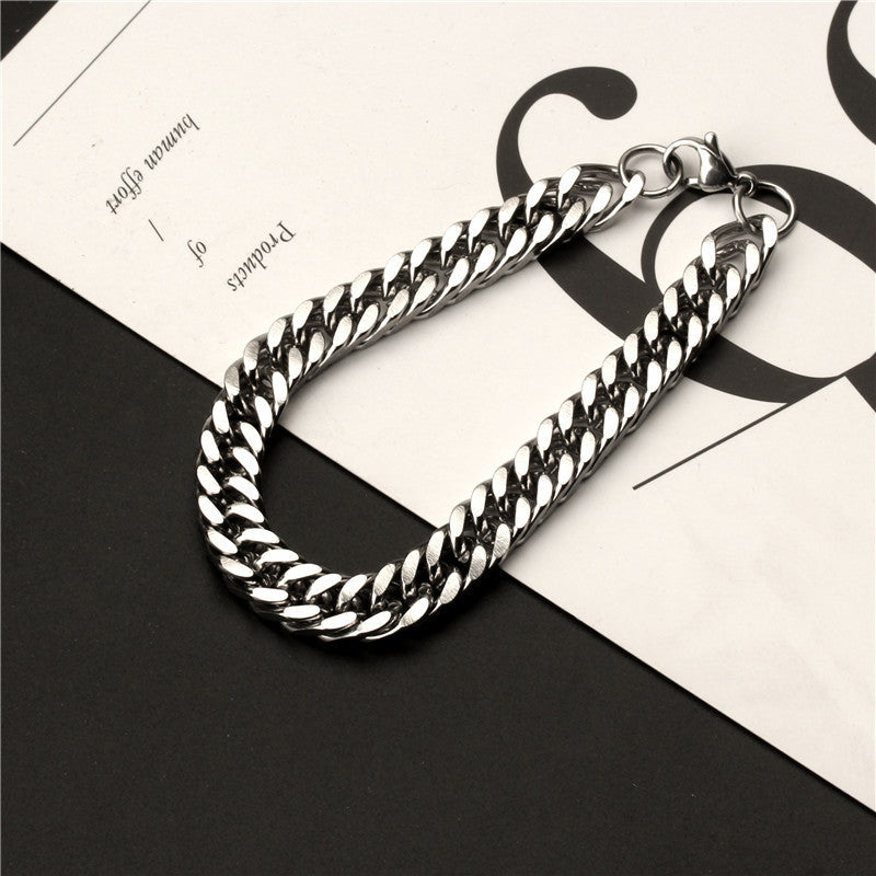 Men's Wide Bracelet Silver