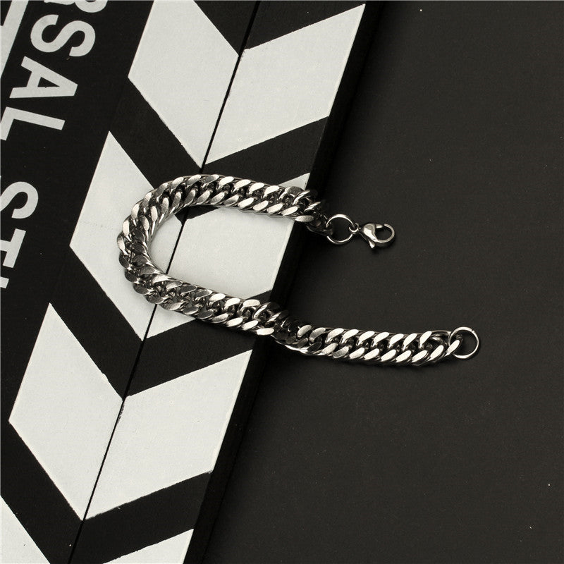 Men's Wide Bracelet Silver