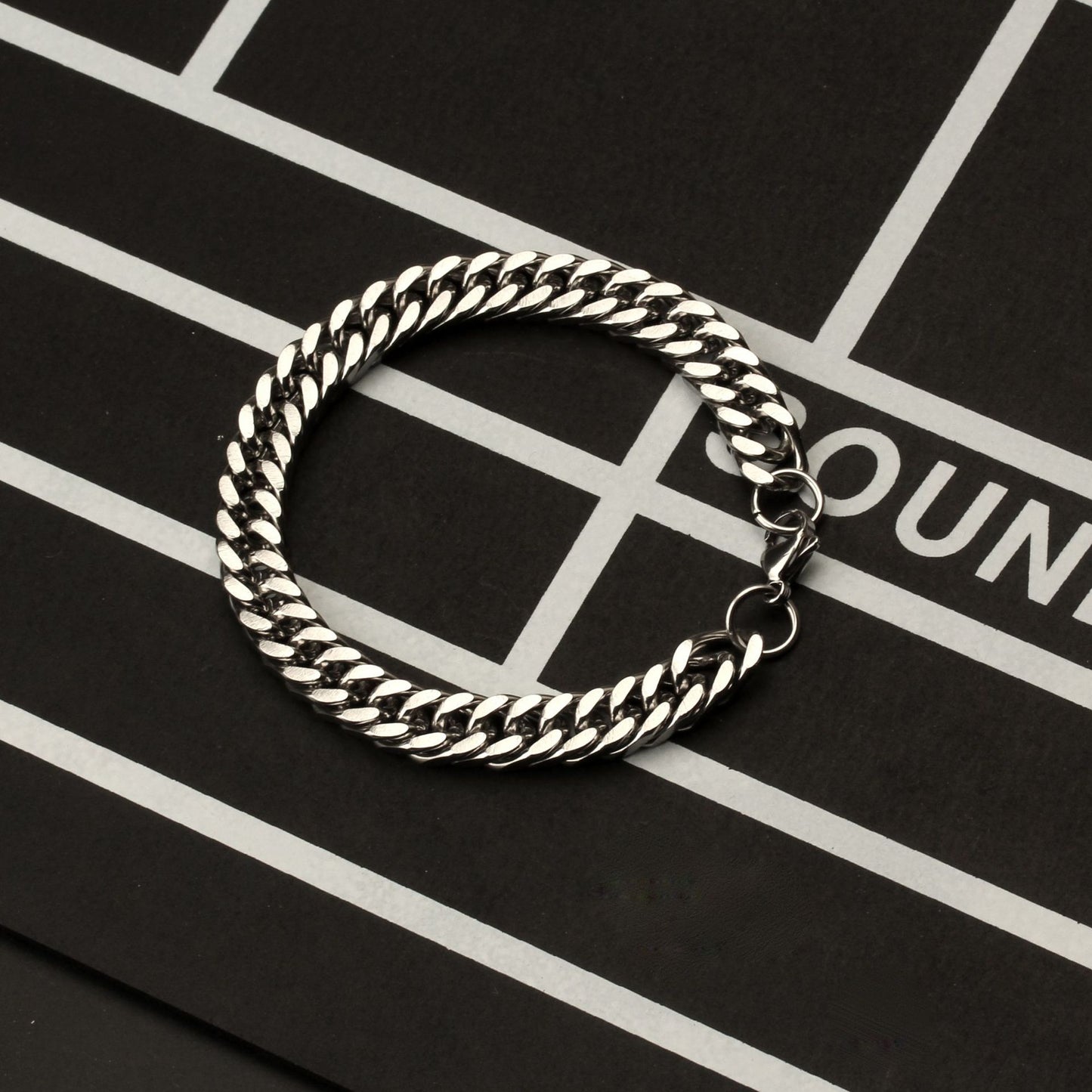 Men's Wide Bracelet Silver