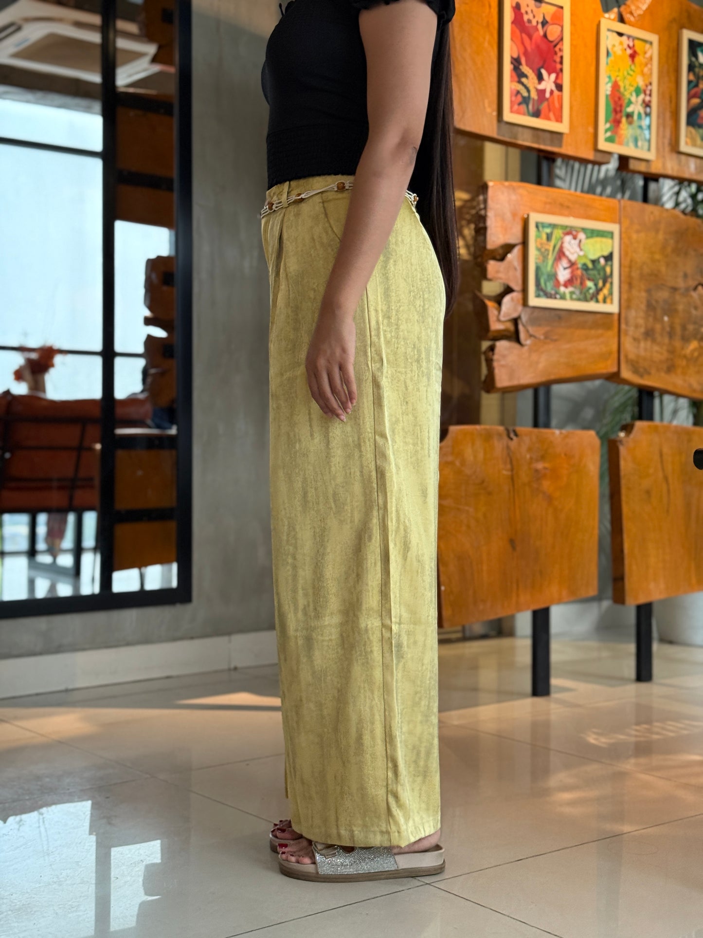 Trendy loose pant with boho belt