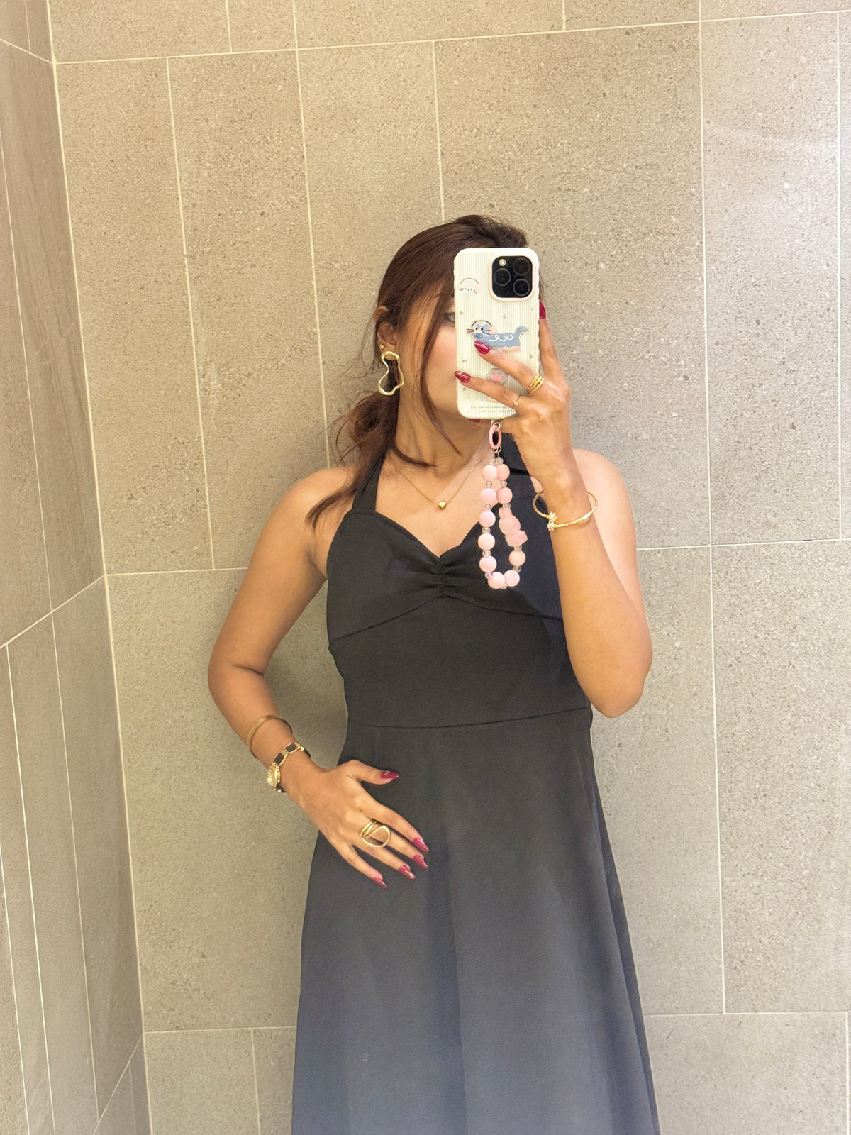 New Elegant  Strap Dress Long Gown