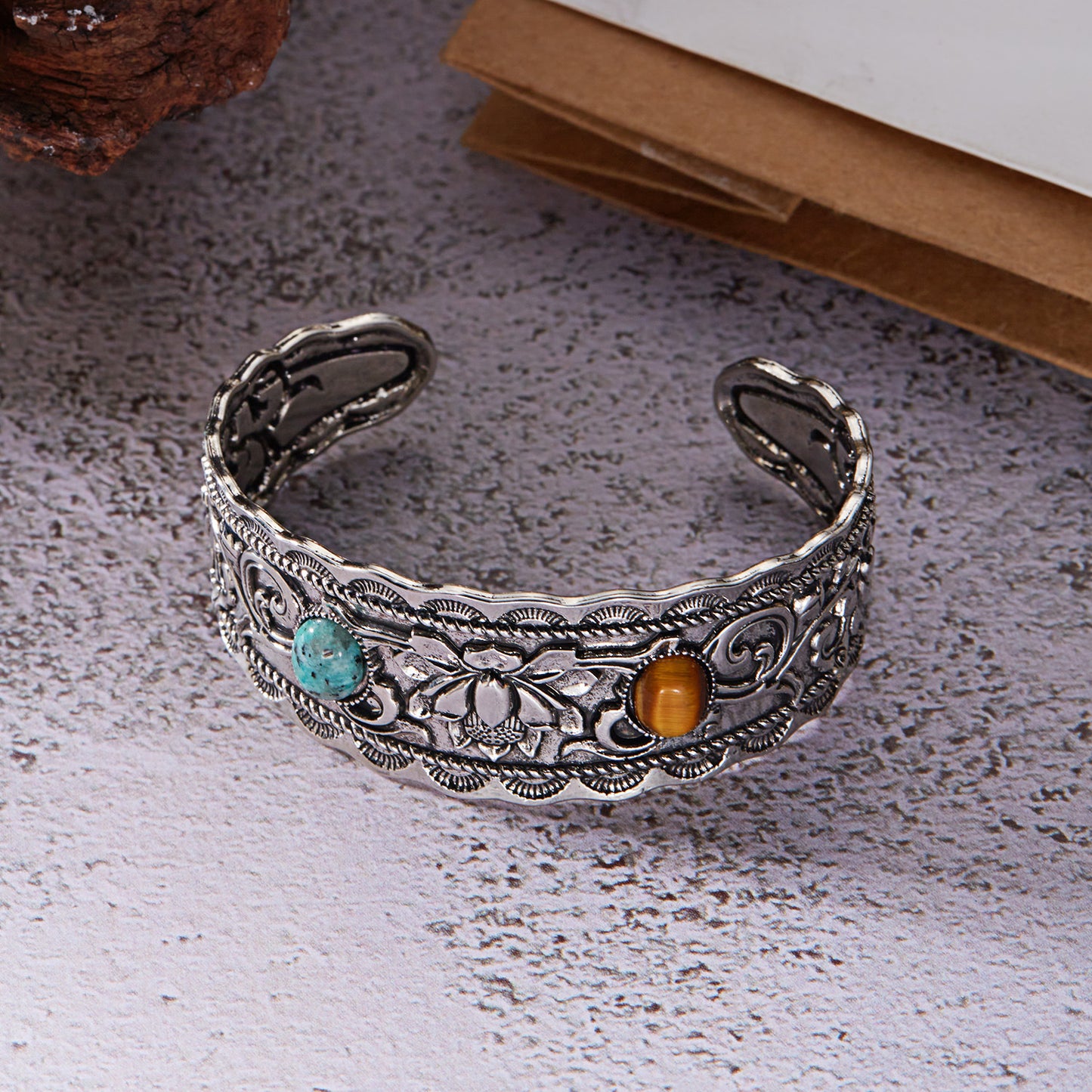 Retro Two-Color Stone Bracelet