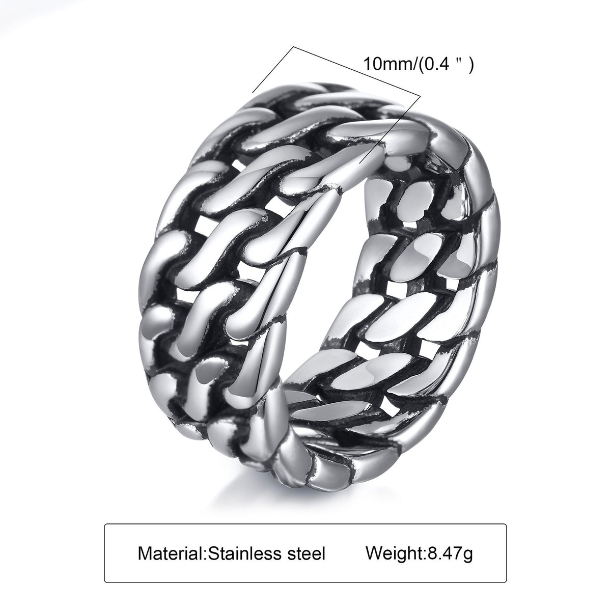 Titanium Steel Wide Chain Ring