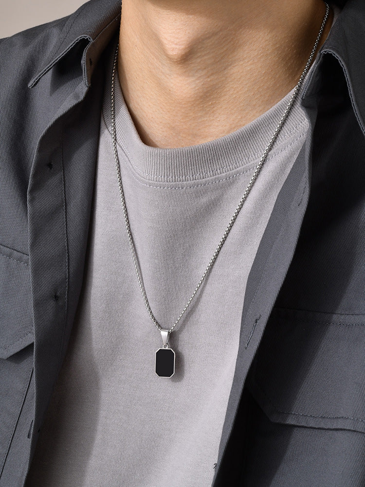 Men's Epoxy Stainless Steel Pendant