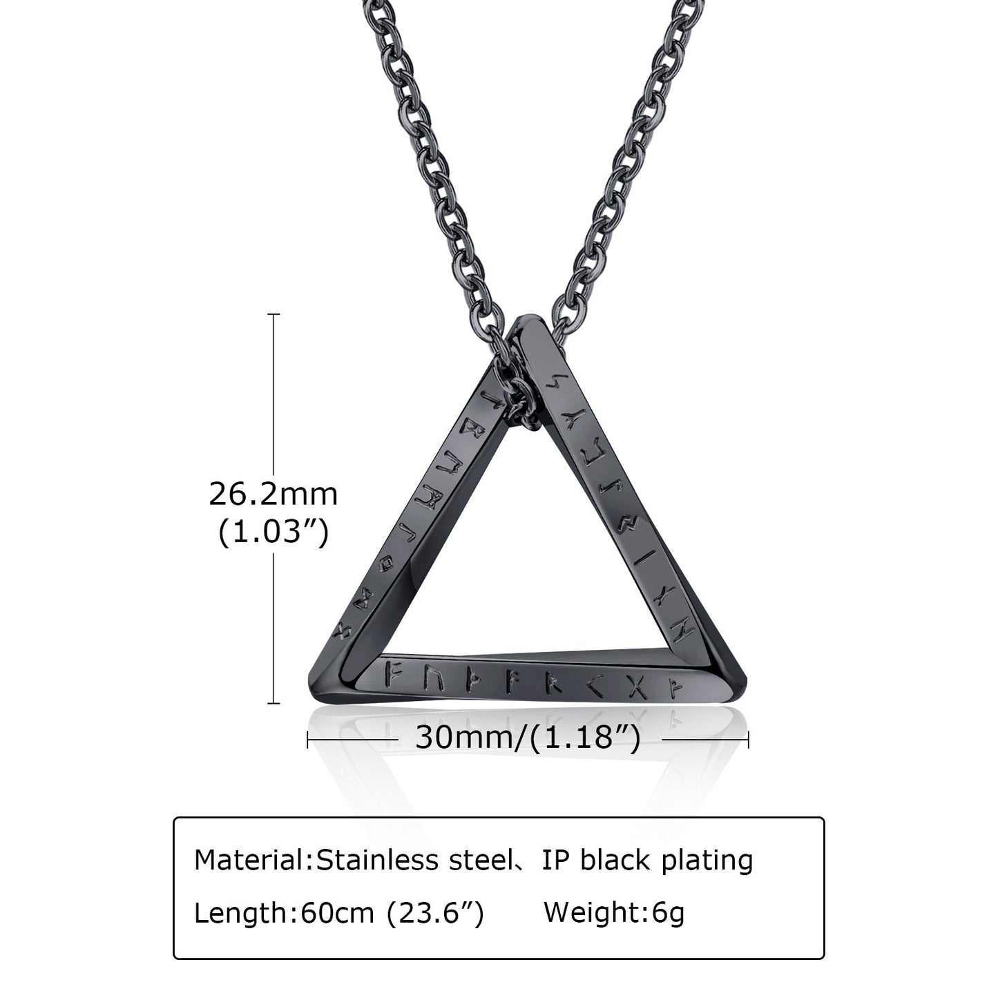 Men's Triangle Geometric Stainless Steel Pendant