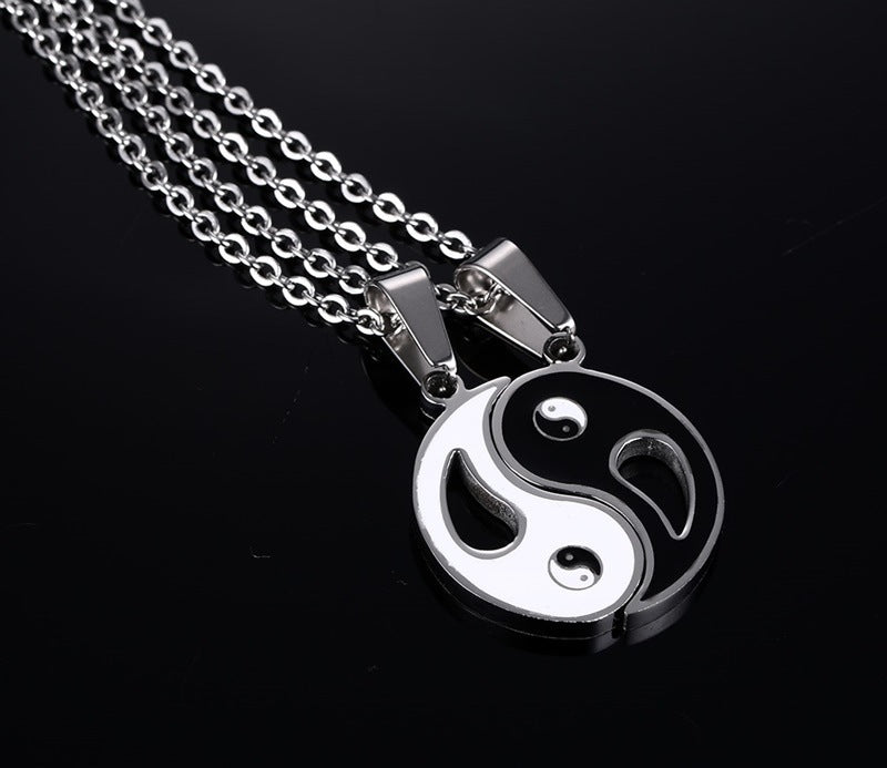 Epoxy Bagua Couple Necklace