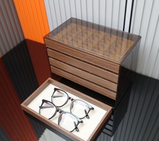 Walnut Wood Grain Vintage Dressing Table Box