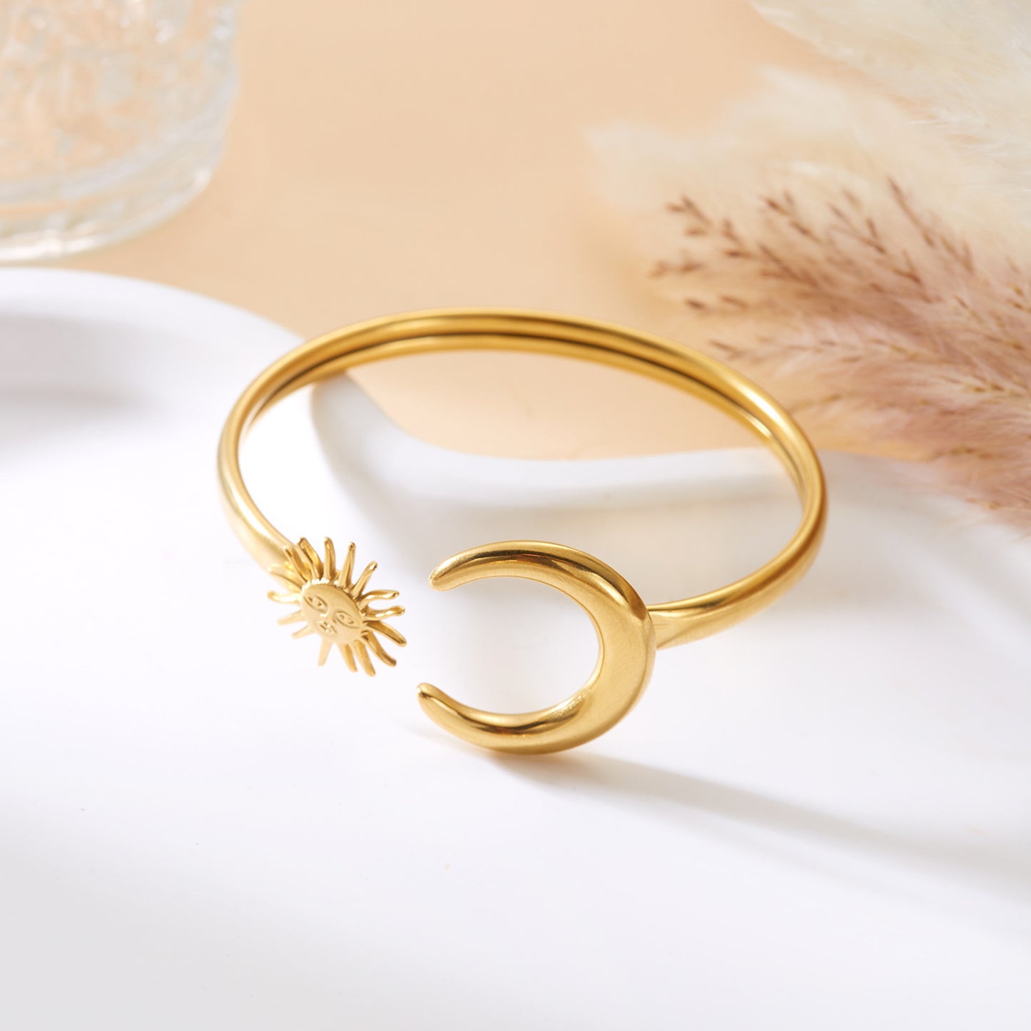 Moon Sunflower Stainless Steel Bracelet