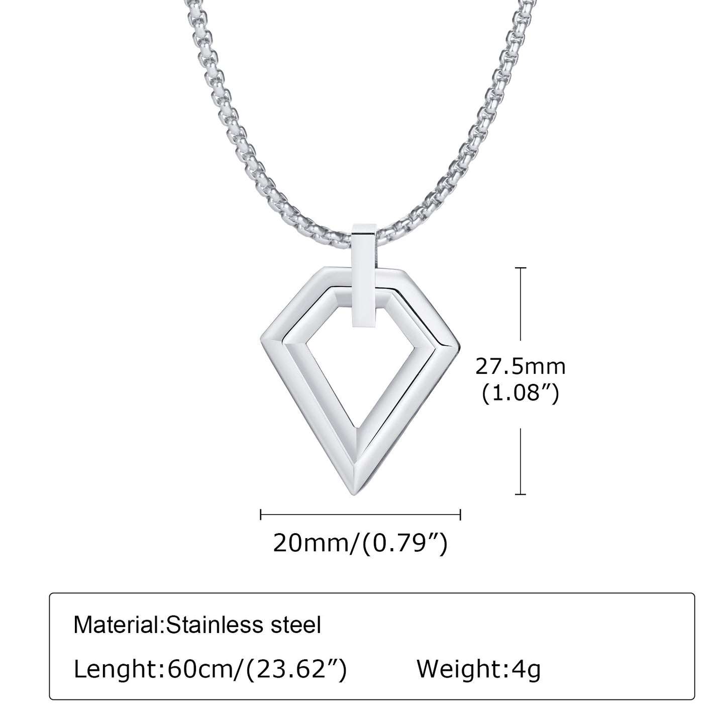 Men's Oval Stainless Steel Pendant