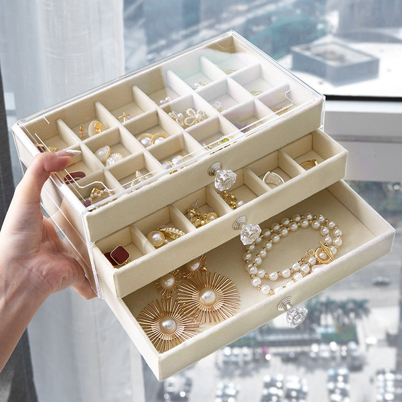 Three-Layer Jewelry Box White