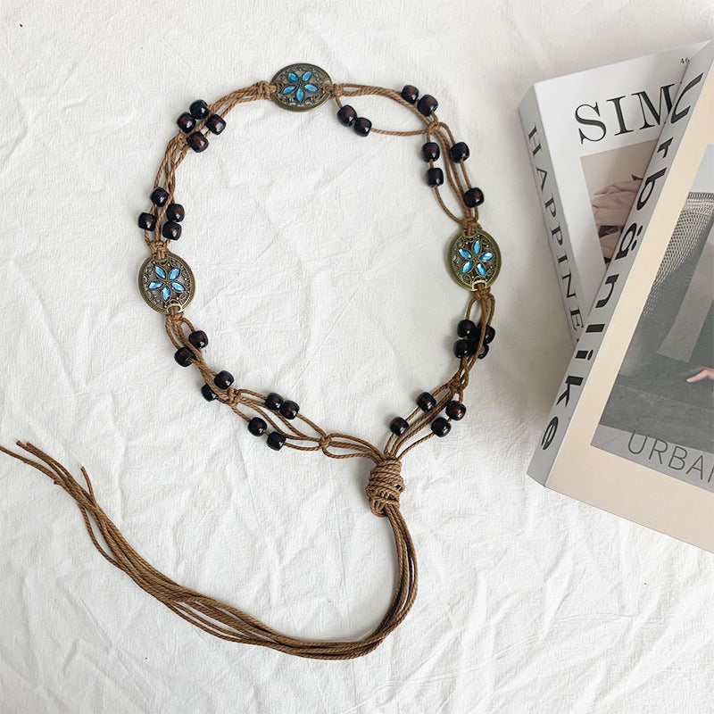 Blue Diamond Three Oval Waist Chain