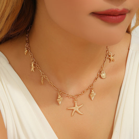 Starfish And Seashell Necklace