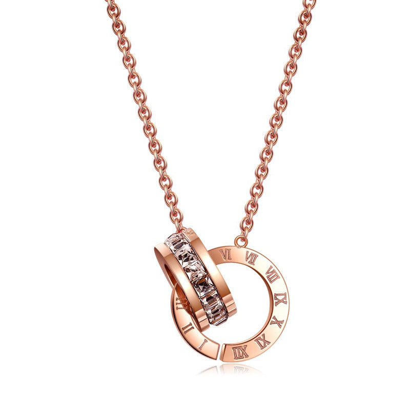 Roman Diamond Titanium Steel Necklace