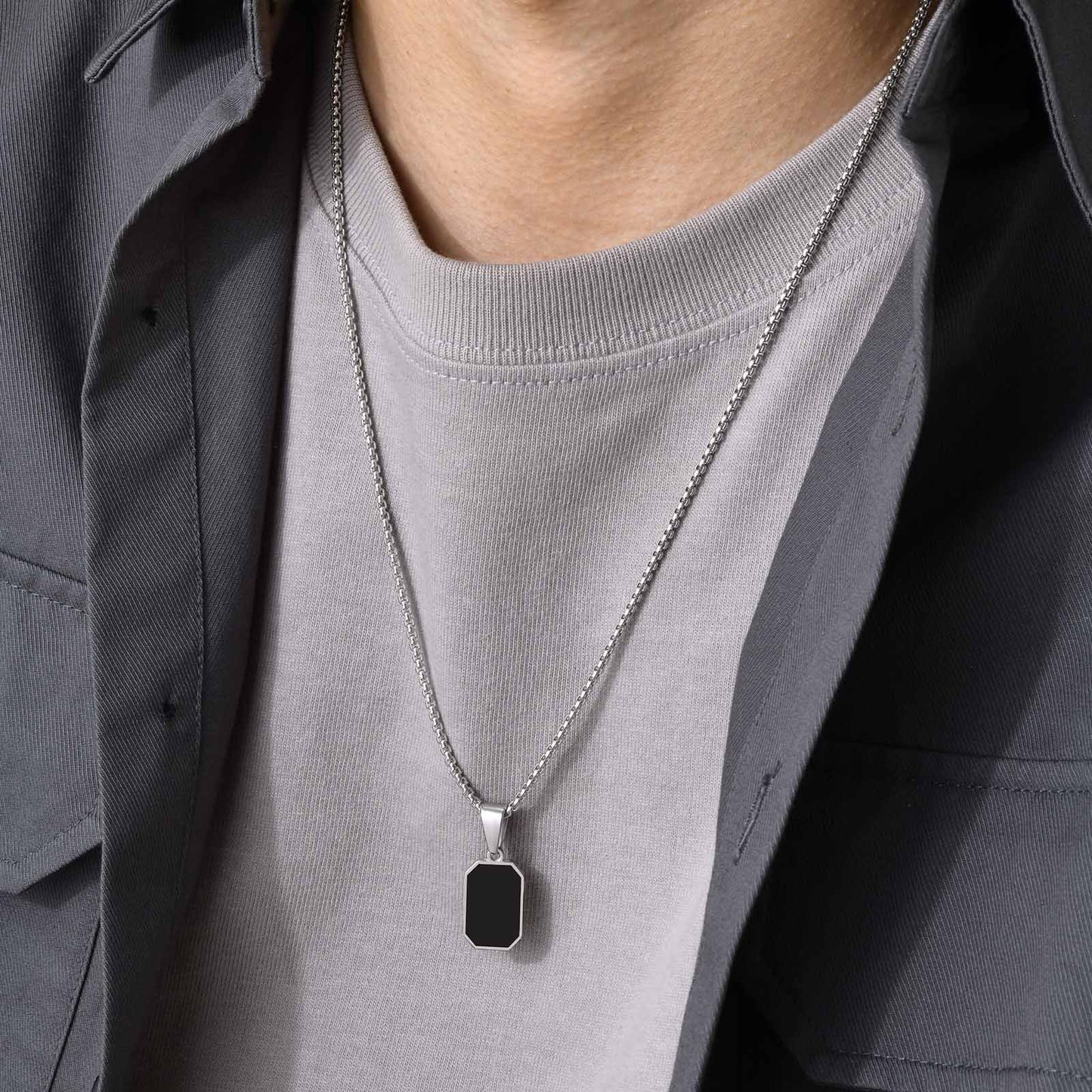 Men's Epoxy Stainless Steel Pendant