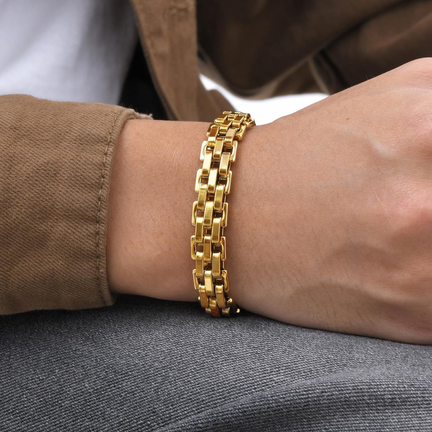 Men's Gold Strap Bracelet