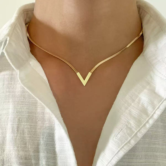 V Shaped 2.O Stainless Steel Necklace
