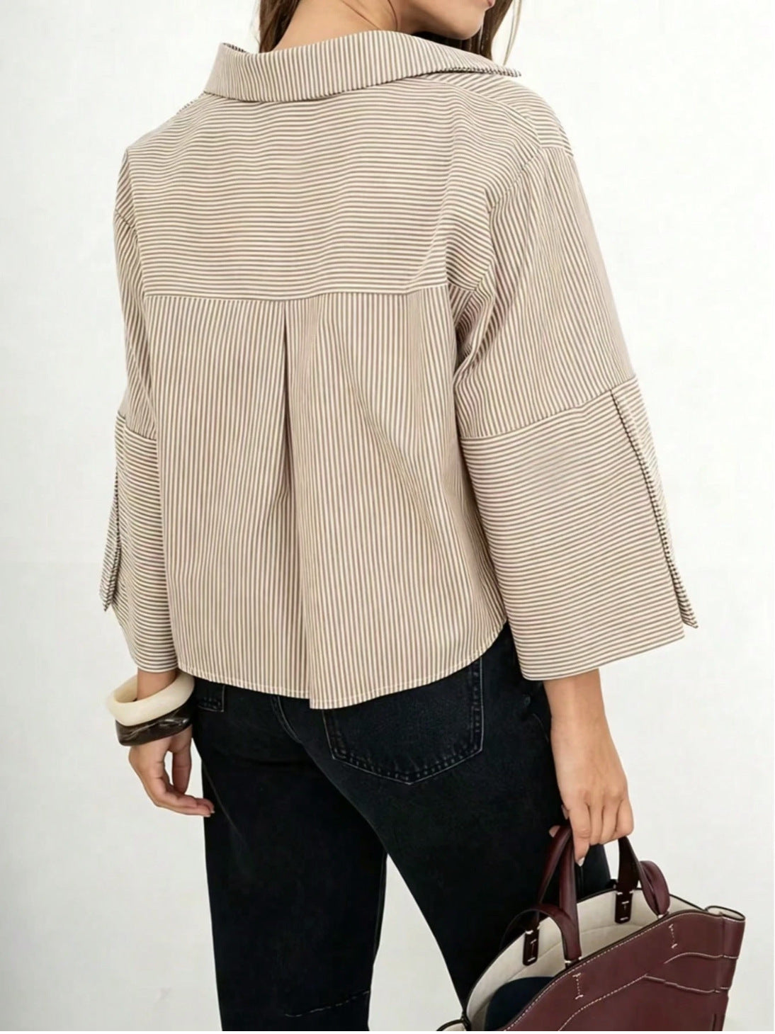 Women's cross-border striped long-sleeved