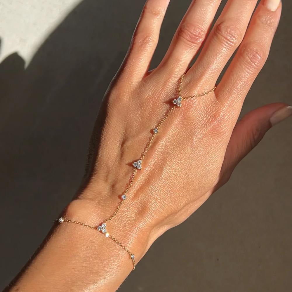 Rhinestone Hand Bracelet