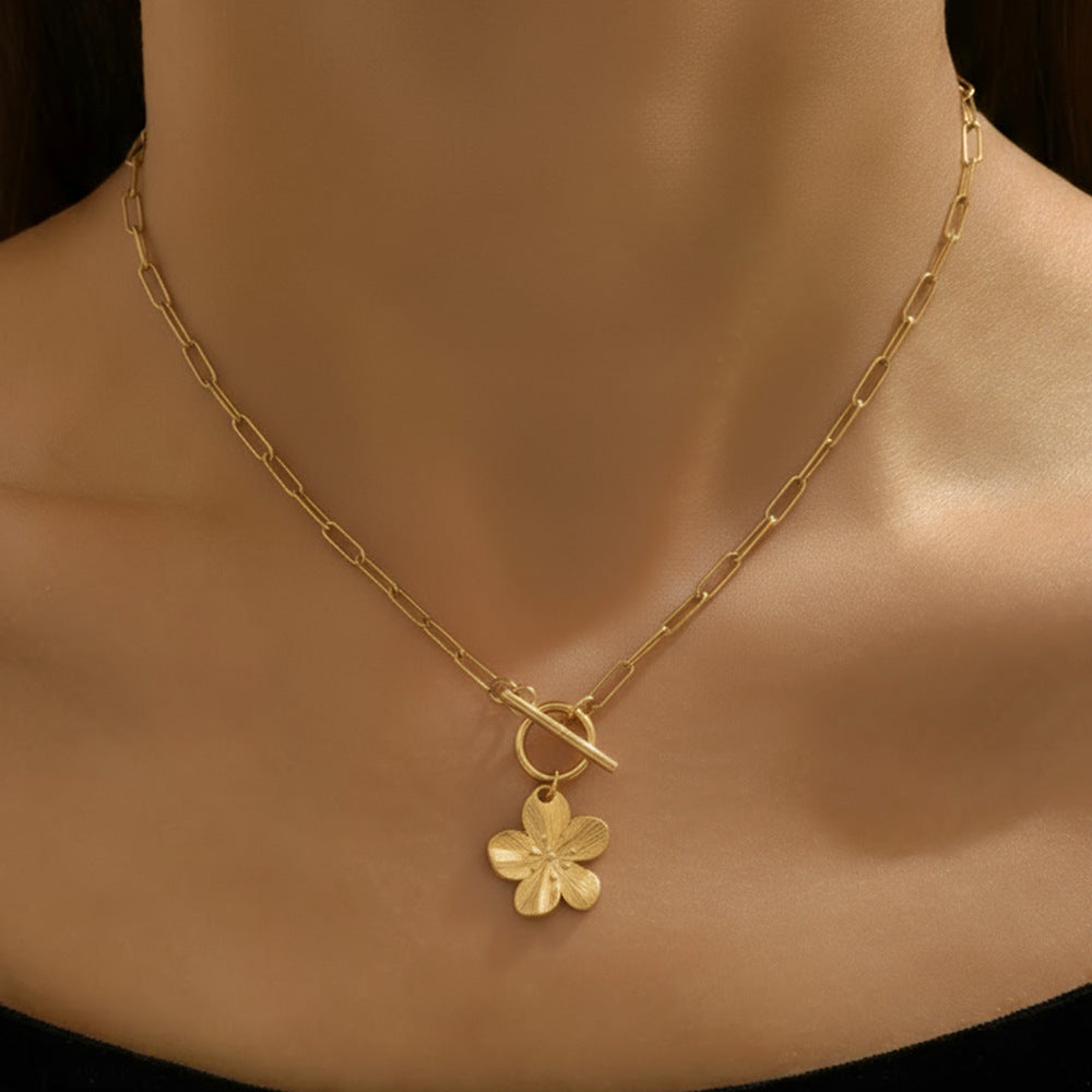 Stainless Steel Flower Pendant