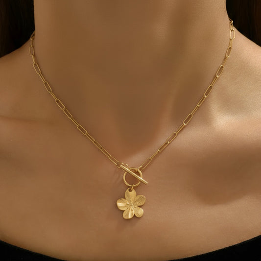 Stainless Steel Flower Pendant