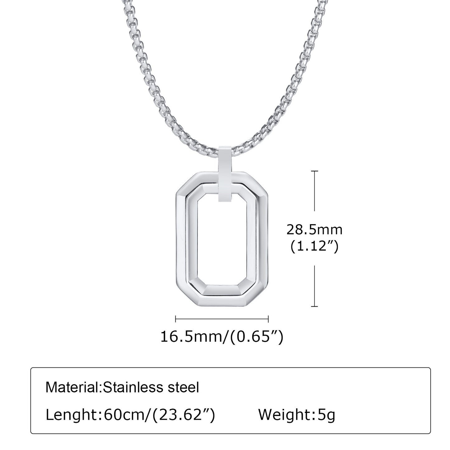 Men's Geometric Stainless Steel Pendant