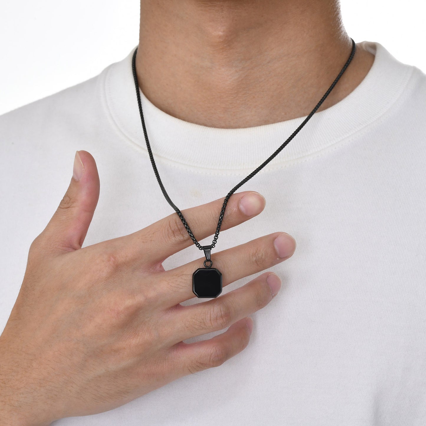 Men's Square Stainless Steel Pendant
