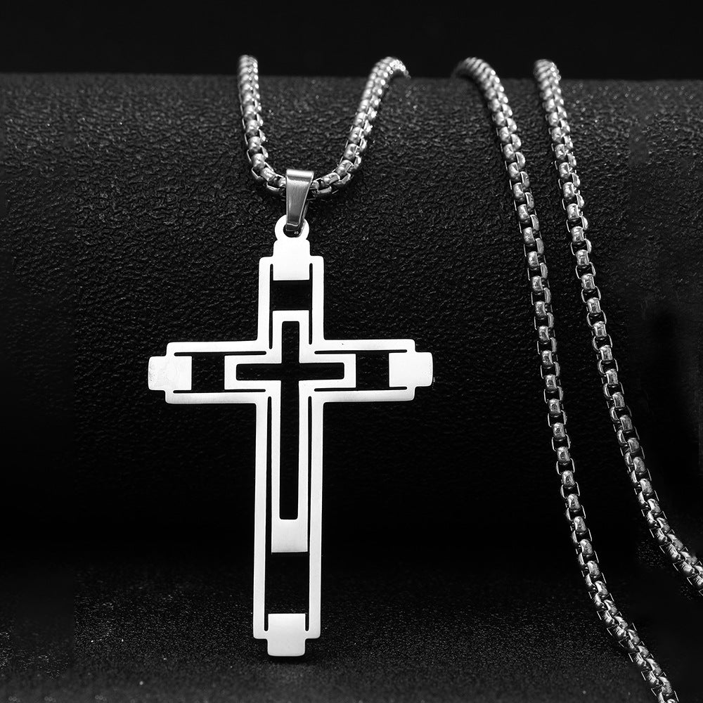 Men's Hollow Cross Necklace