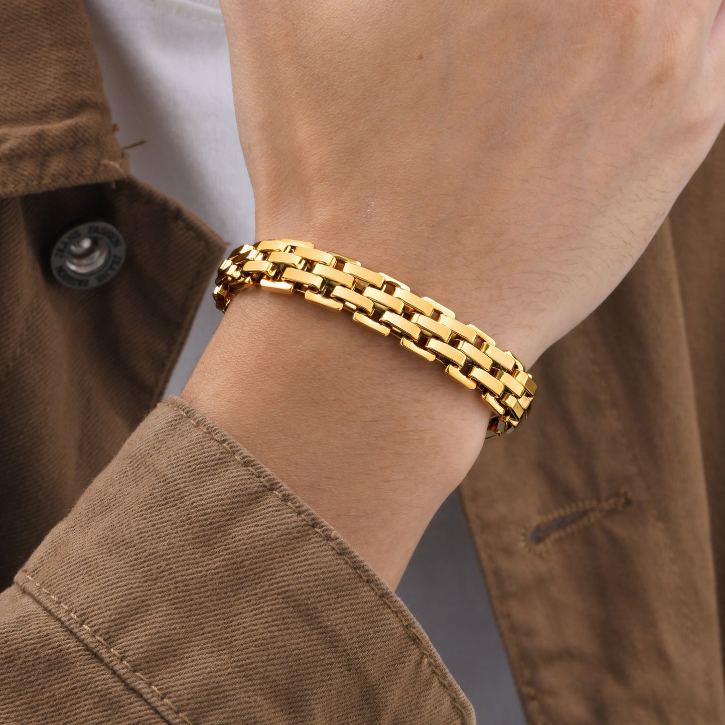 Men's Gold Strap Bracelet