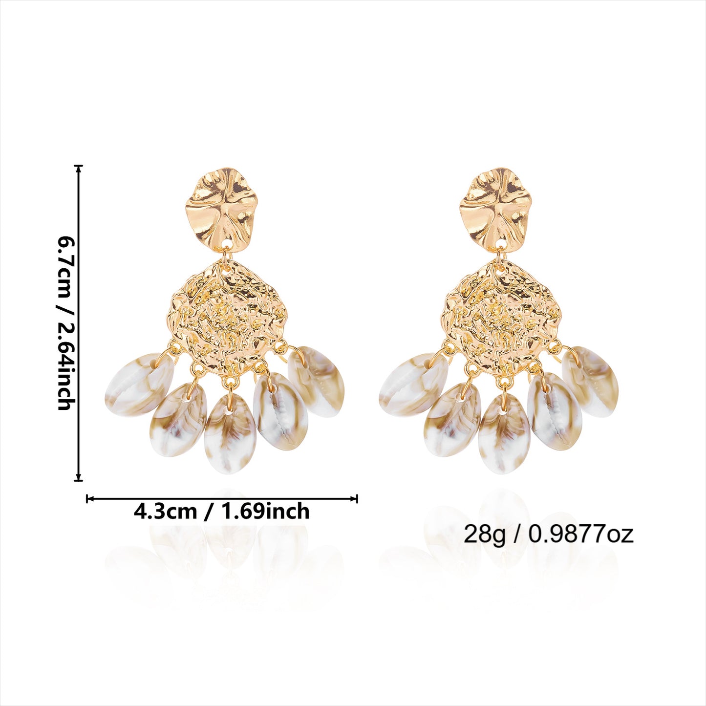 Pearl Tassel Shell Earrings