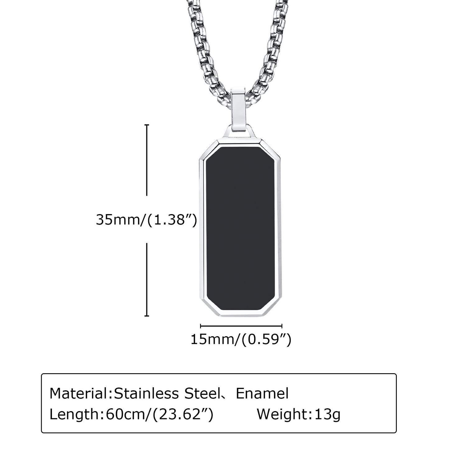 Men's Glossy Plain Stainless Steel Pendant
