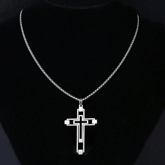 Men's Hollow Cross Necklace