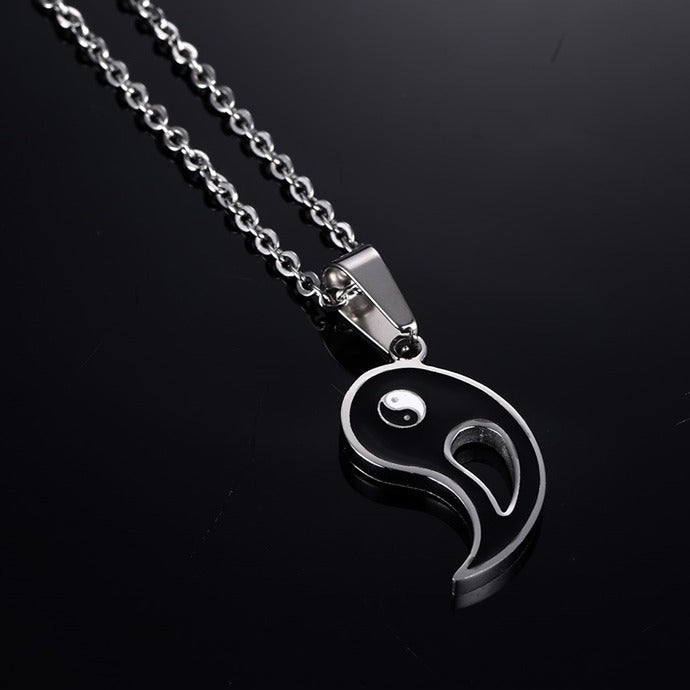Epoxy Bagua Couple Necklace