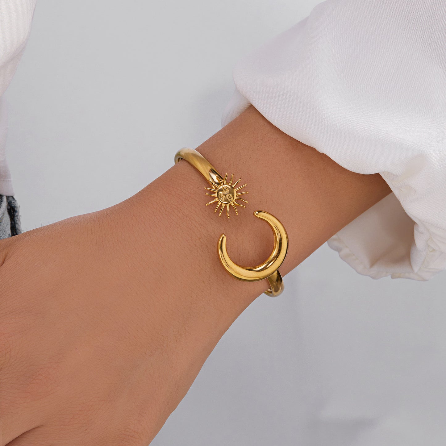 Moon Sunflower Stainless Steel Bracelet