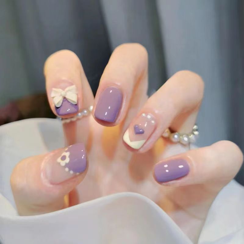 Blue Sky & White Clouds Gradient Butterfly Nail